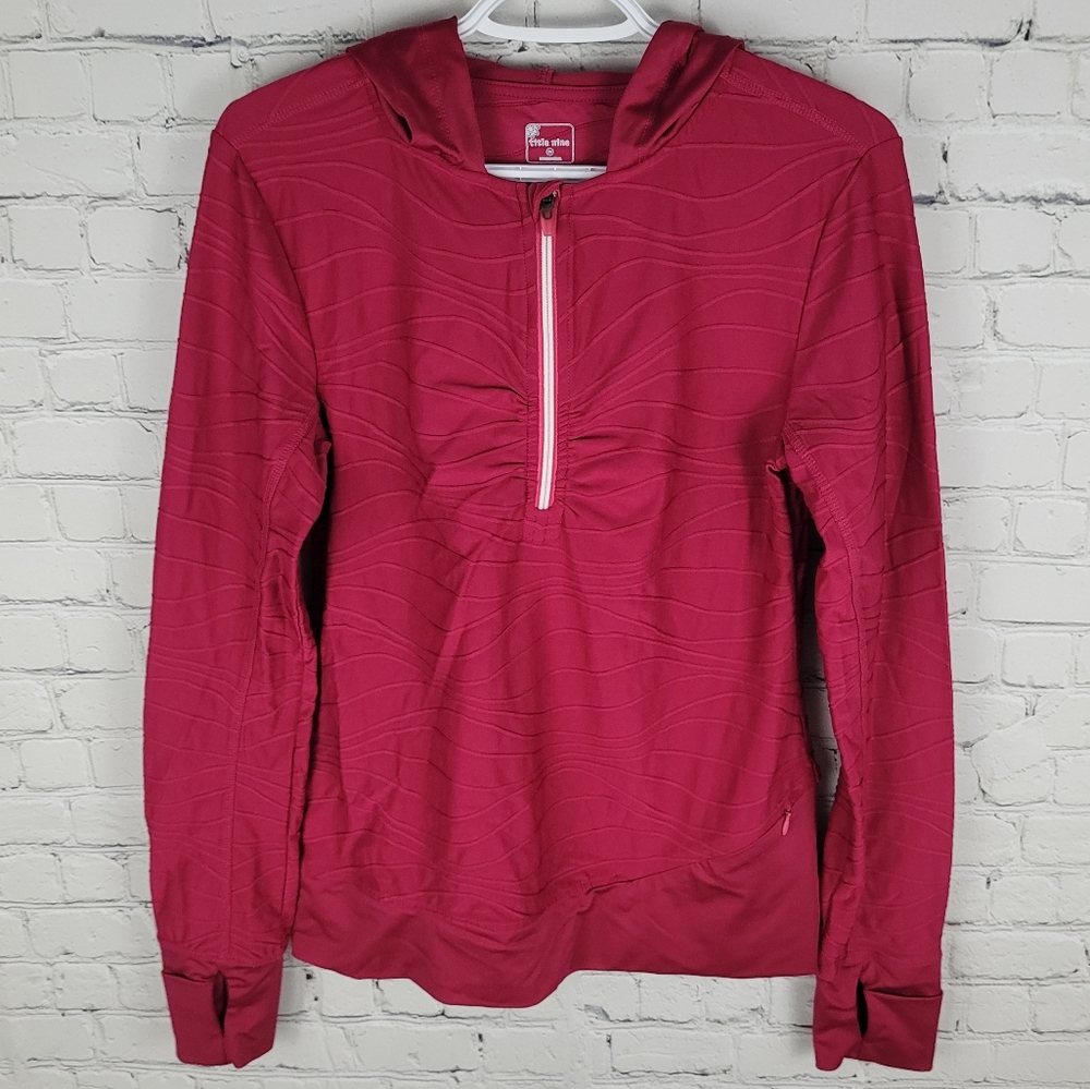 TITLE NINE | textured half zip pullover long sleeve hoodie top